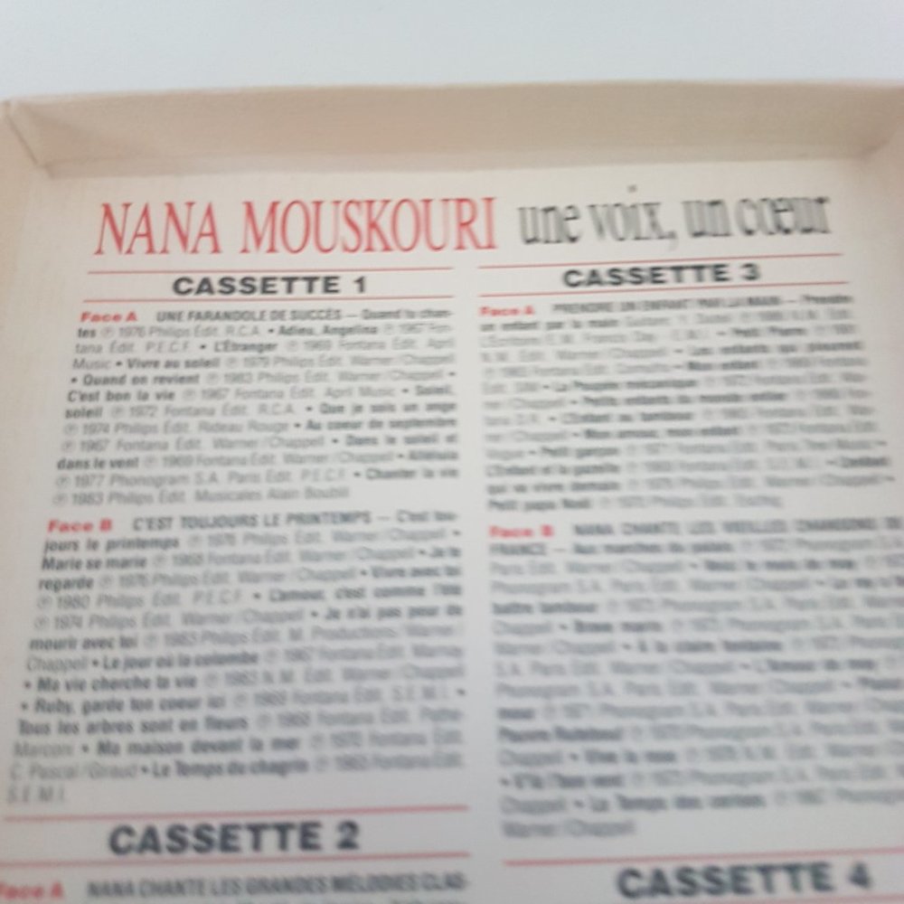 NANA MOUSKOURI Readers Digest Canada 1991 Philips 4 Cassettes Une Voix, un Coeur - Picture 11 of 11